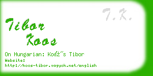 tibor koos business card
